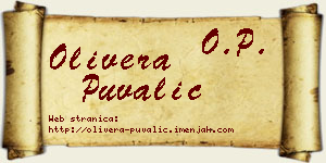 Olivera Puvalić vizit kartica